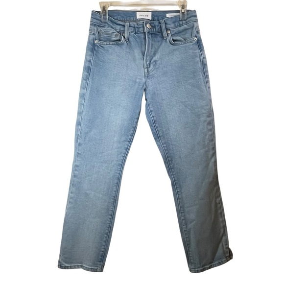 Frame Denim Caye Sand Le High Waist Straight Leg Cropped Ankle Jean SZ 28 - Picture 2 of 13